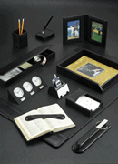 Black Leather Desk Pad Blotter Collection