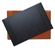black and British tan topgrain leather desk pads